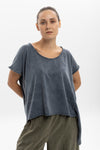Stone Washed Pancho Designed Plain Women's T-Shirt