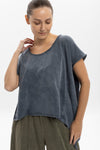 Stone Washed Pancho Designed Plain Women's T-Shirt
