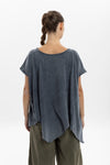 Stone Washed Pancho Designed Plain Women's T-Shirt