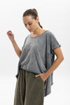 Stone Washed Pancho Designed Plain Women's T-Shirt