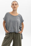 Stone Washed Pancho Designed Plain Women's T-Shirt