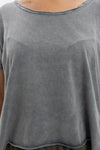 Stone Washed Pancho Designed Plain Women's T-Shirt