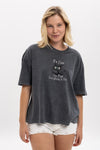 Stone WashedI am Fine Everything Is Fine Printed Women's Relaxed T-Shirt