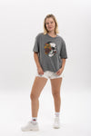 Stone WashedSteamPunkCat Printed Women's Relaxed T-Shirt (Copy)