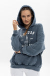 Stone Washed ICON LONDON & ENGLANDPrinted Relaxed Hoodie