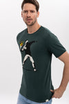 Green The Flower Bomb Thrower by Banksy Printed Cotton T-Shirt