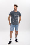 Stone WashedGuitar Mc 1995 Patent Printed Cotton T-Shirt