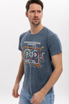 Stone Washed EffectUnderground Sound Music Printed Men's T-shirt