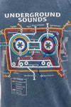Stone Washed EffectUnderground Sound Music Printed Men's T-shirt