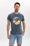Stone WashedRainbow GuitarPrinted Men's T-shirts