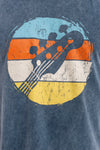 Stone WashedRainbow GuitarPrinted Men's T-shirts