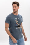 Stone Washed Effect Trust Me I am Genius Printed Men's T-shirt