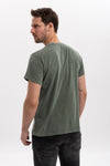 Stone Washed "I am Fine Everything Is Fine"Printed Cotton T-shirt