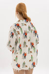 Vintage Fashion Theme Print Long Sleeve Casual Women Shirt