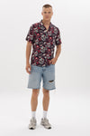 Skull Rose Print Men'sRegularShirt
