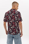 Skull Rose Print Men'sRegularShirt
