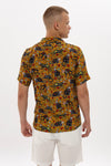 CAT ROSE PRINT SHORT SLEEVE MEN'S SHIRT