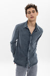 Stone WashedPlain Long Sleeve Men's Shirt
