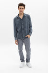 Stone WashedPlain Long Sleeve Men's Shirt