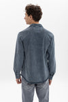 Stone WashedPlain Long Sleeve Men's Shirt