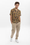 Cat Rose Print Patterned Men's RegularShirt