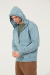 Plain Stone Washed Cotton Men's Hooded Jacket