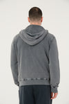 Plain Stone Washed Cotton Men's Hooded Jacket