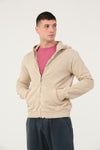 Plain Stone Washed Cotton Men's Hooded Jacket