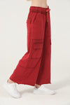 Detailed Straight Flare Leg with pockets Women Stone Washed Cotton Trouse