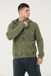 Plain Stone Washed Cotton Men's Hooded Jacket