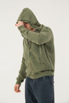 Plain Stone Washed Cotton Men's Hooded Jacket