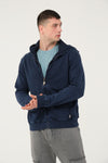 Plain Stone Washed Cotton Men's Hooded Jacket