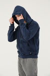 Plain Stone Washed Cotton Men's Hooded Jacket