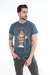 Anthracite Stone Washed Effect Sushi Art  Printed Men's T-shirt