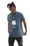 Stone Washed COOL DOG Printed CottonT-shirt