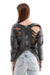 Plain Zip Ripped at Back Washed Cotton Women Anthracite  Sweatshirt