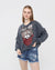 Anthracite Stone Washed Cotton Cat & Google  Women Sweatshirt