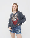 Anthracite Stone Washed Cotton GOOGLE CATWomen Sweatshirt