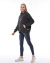 Flower Peace Print FleeceCotton Women Long SleeveHoodie