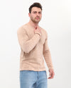 Plain Stone Washed Cotton Men's Long Sleeve T-shirt