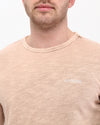 Plain Stone Washed Cotton Men's Long Sleeve T-shirt
