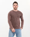 Plain Stone Washed Cotton Men's Long Sleeve T-shirt