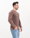 Plain Stone Washed Cotton Men's Long Sleeve T-shirt