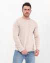 Plain Stone Washed Cotton Men's Long Sleeve T-shirt