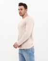 Plain Stone Washed Cotton Men's Long Sleeve T-shirt