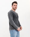 Plain Stone Washed Cotton Men's Long Sleeve T-shirt