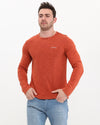 Plain Stone Washed Cotton Men's Long Sleeve T-shirt