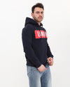 Navy Blue London Souvenir Print Men's FleeceHoodie