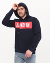 Navy Blue London Souvenir Print Men's FleeceHoodie