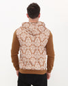 Brown Full Sugar SkullPrint Men's Hooded Jacket